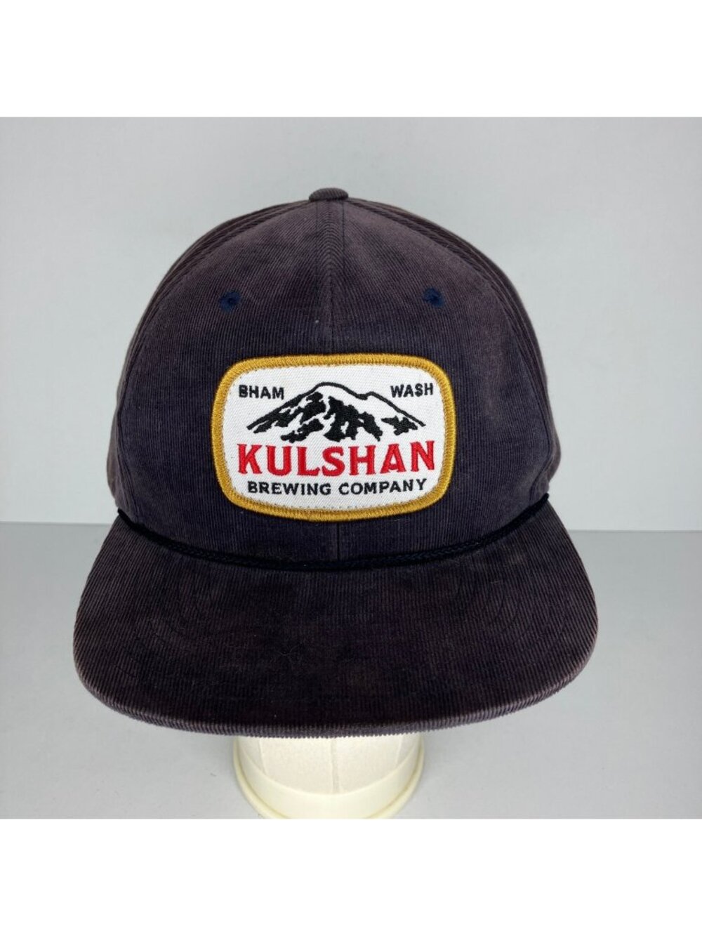 Kulshan Brewing Company Hat Snapback Baseball Cap Men's Adjustable Navy Corduroy